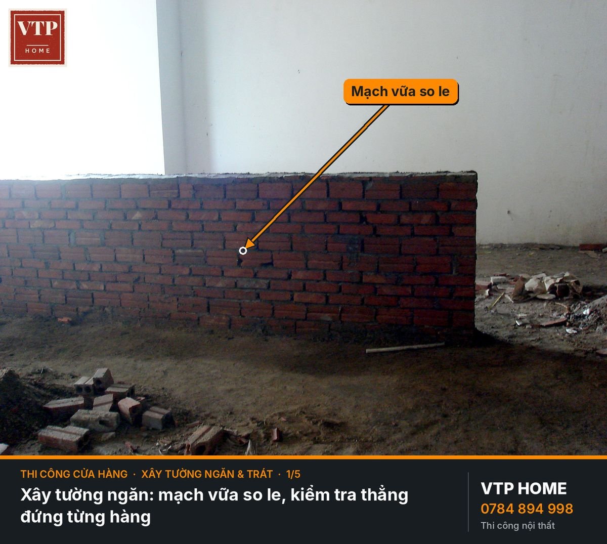 Xây tường ngăn và trát: nền móng của mọi lớp hoàn thiện – hình ảnh minh họa VTP Home