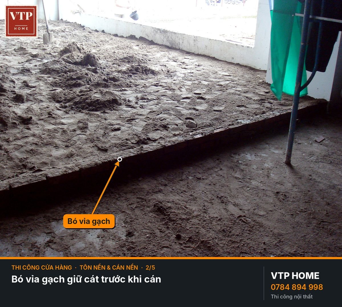 Tôn nền và cán nền: phẳng hay không, đổ nước mới biết – hình ảnh minh họa VTP Home