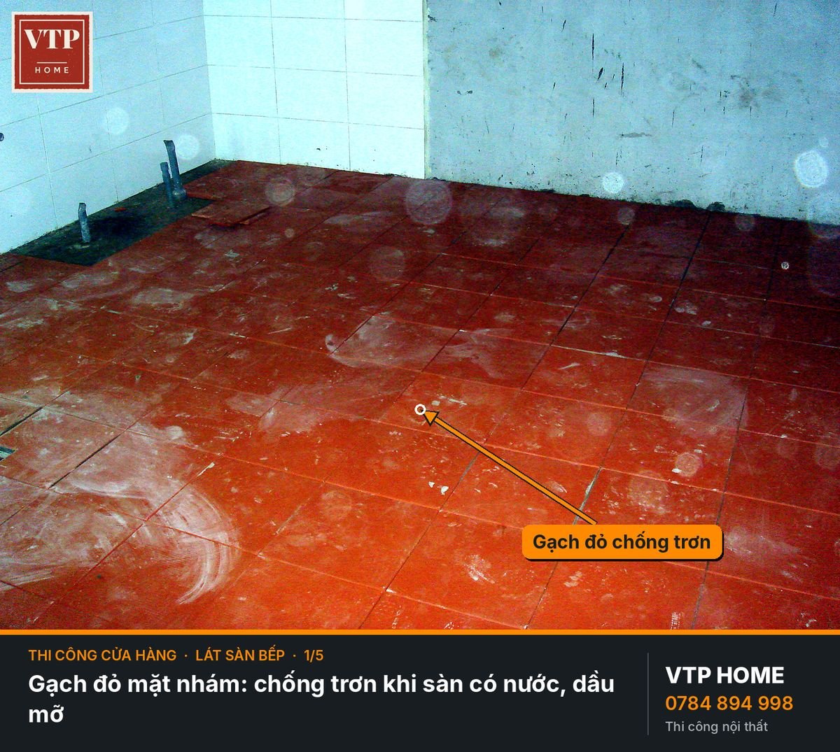 Lát sàn bếp: chống trơn là ưu tiên số một – hình ảnh minh họa VTP Home