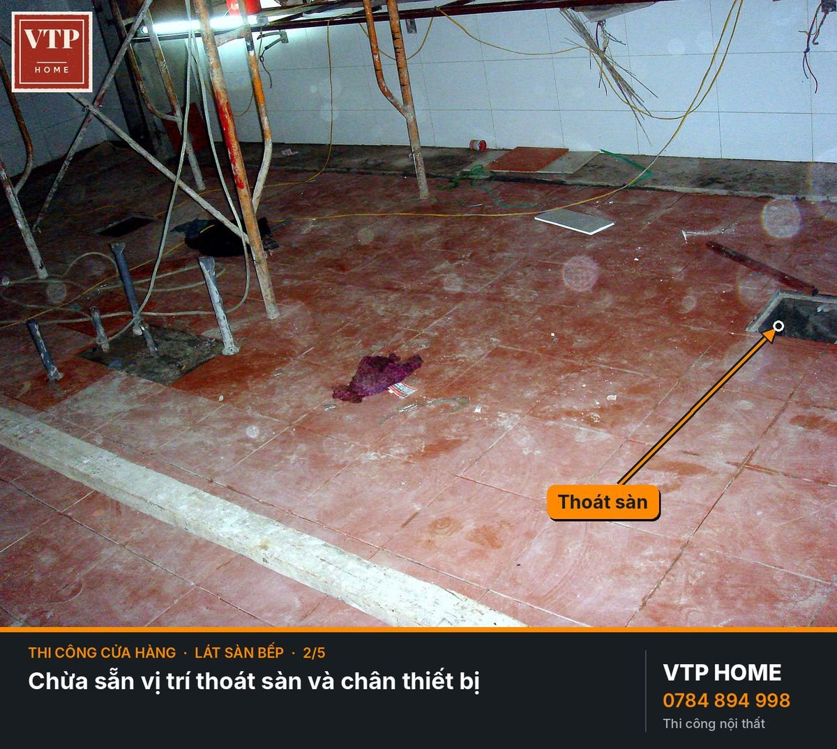 Lát sàn bếp: chống trơn là ưu tiên số một – hình ảnh minh họa VTP Home