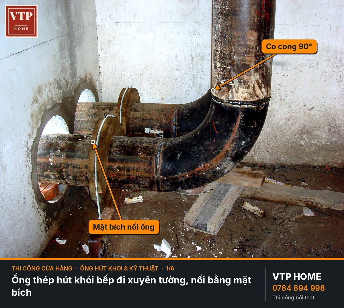 Ống hút khói và hệ kỹ thuật trên trần – hình ảnh minh họa VTP Home