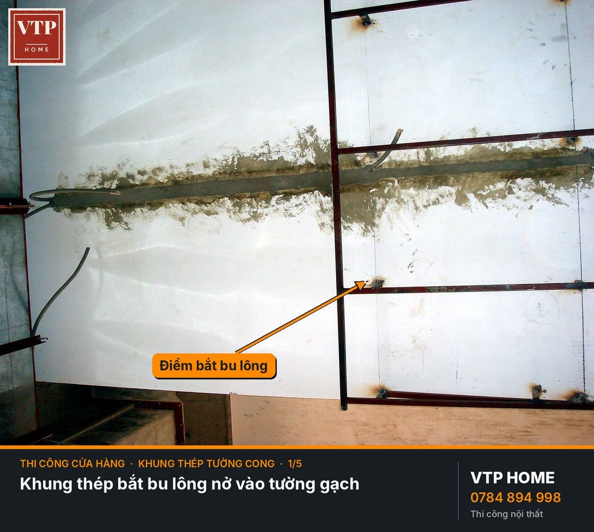 Khung thép cho tường cong – hình ảnh minh họa VTP Home