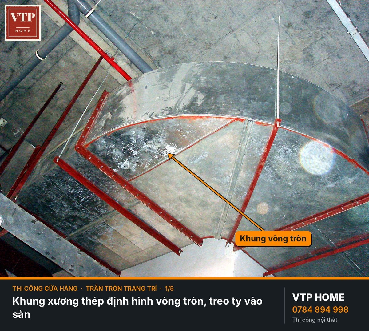Trần tròn trang trí 3 cấp – hình ảnh minh họa VTP Home