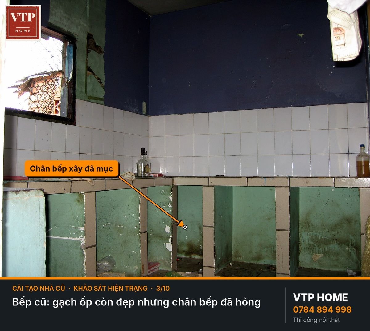 Bước 1. Khảo sát hiện trạng trước khi đập – hình ảnh minh họa VTP Home