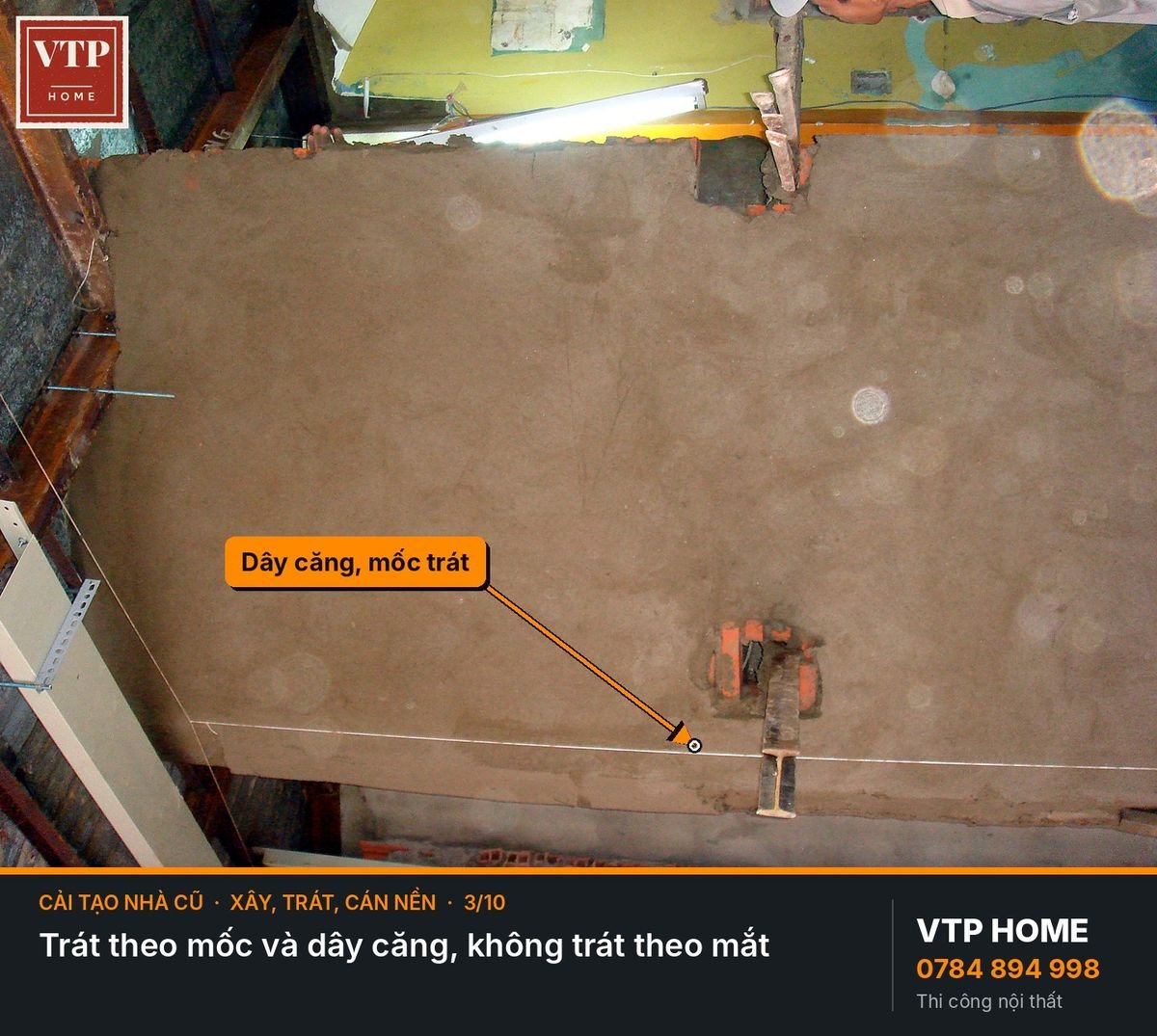 Bước 5. Xây, trát, cán nền – hình ảnh minh họa VTP Home