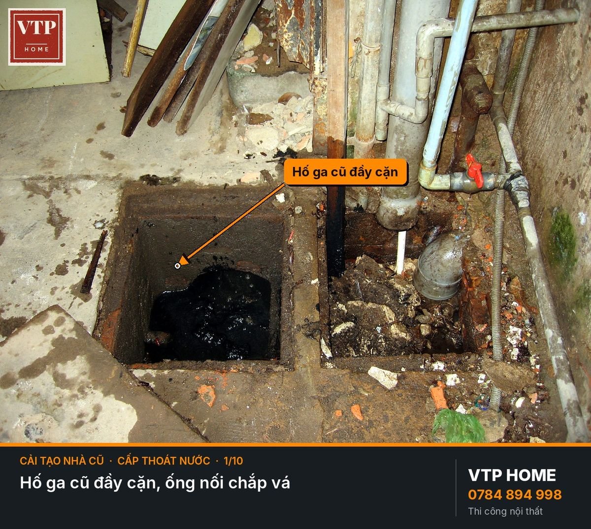 Bước 6. Làm lại hệ cấp thoát nước ngầm – hình ảnh minh họa VTP Home