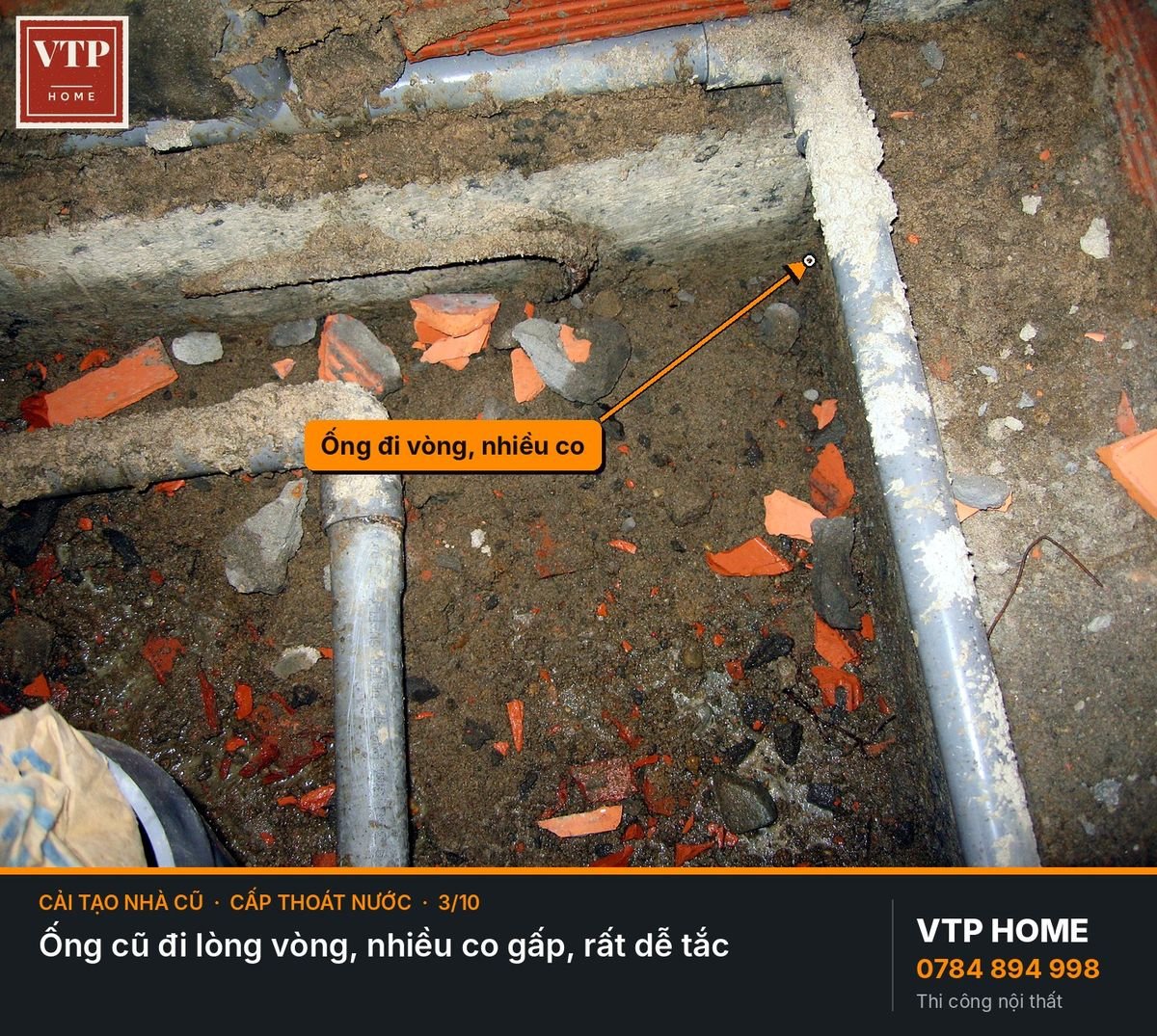 Bước 6. Làm lại hệ cấp thoát nước ngầm – hình ảnh minh họa VTP Home