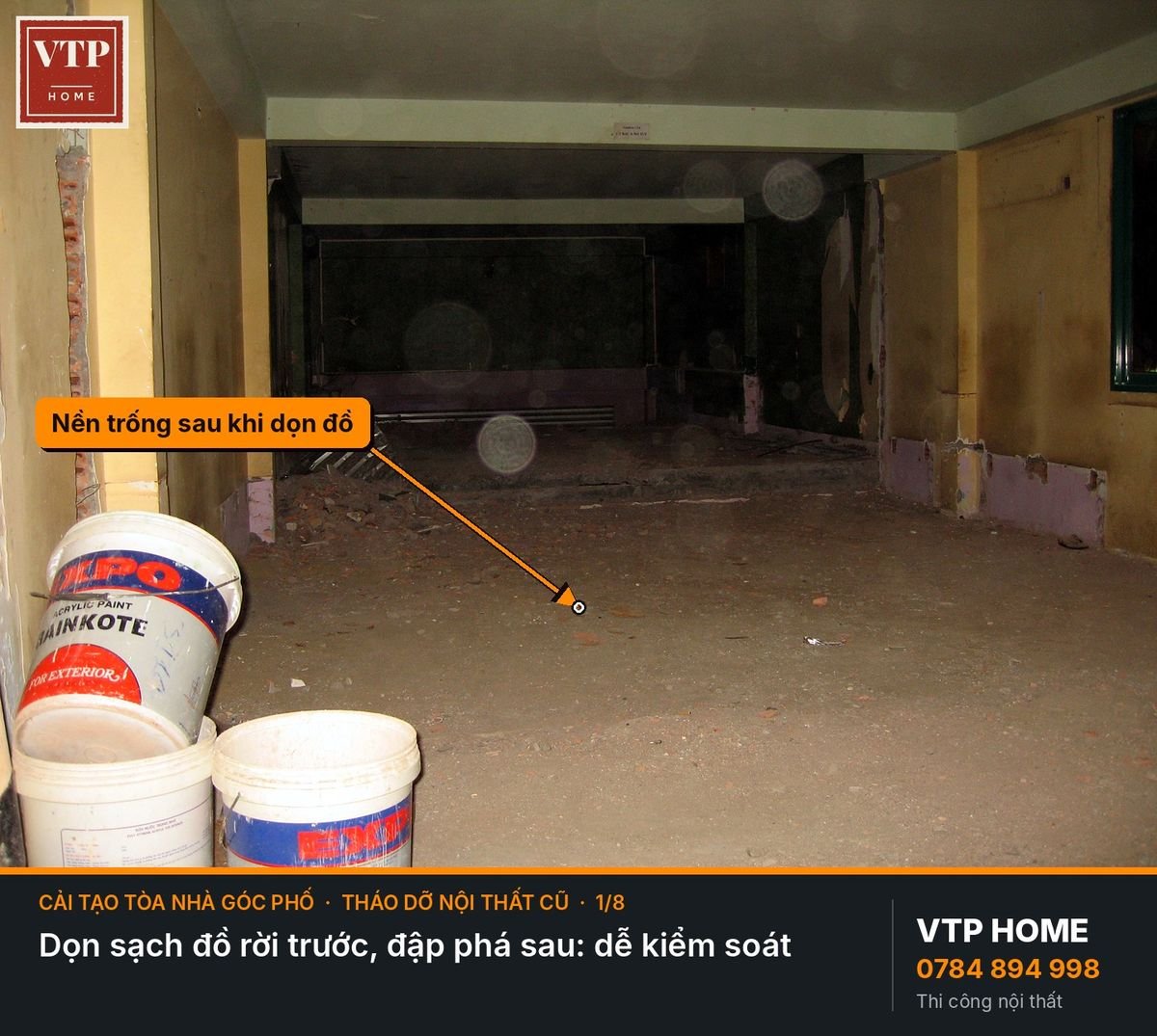 Tháo dỡ nội thất cũ: dọn trước, đập sau – hình ảnh minh họa VTP Home