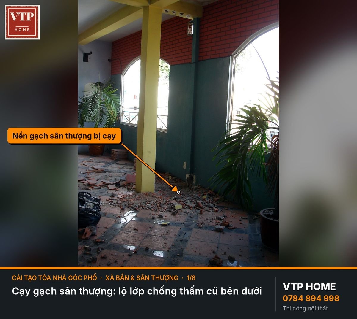 Xà bần và nền sân thượng: dọn sao cho gọn – hình ảnh minh họa VTP Home