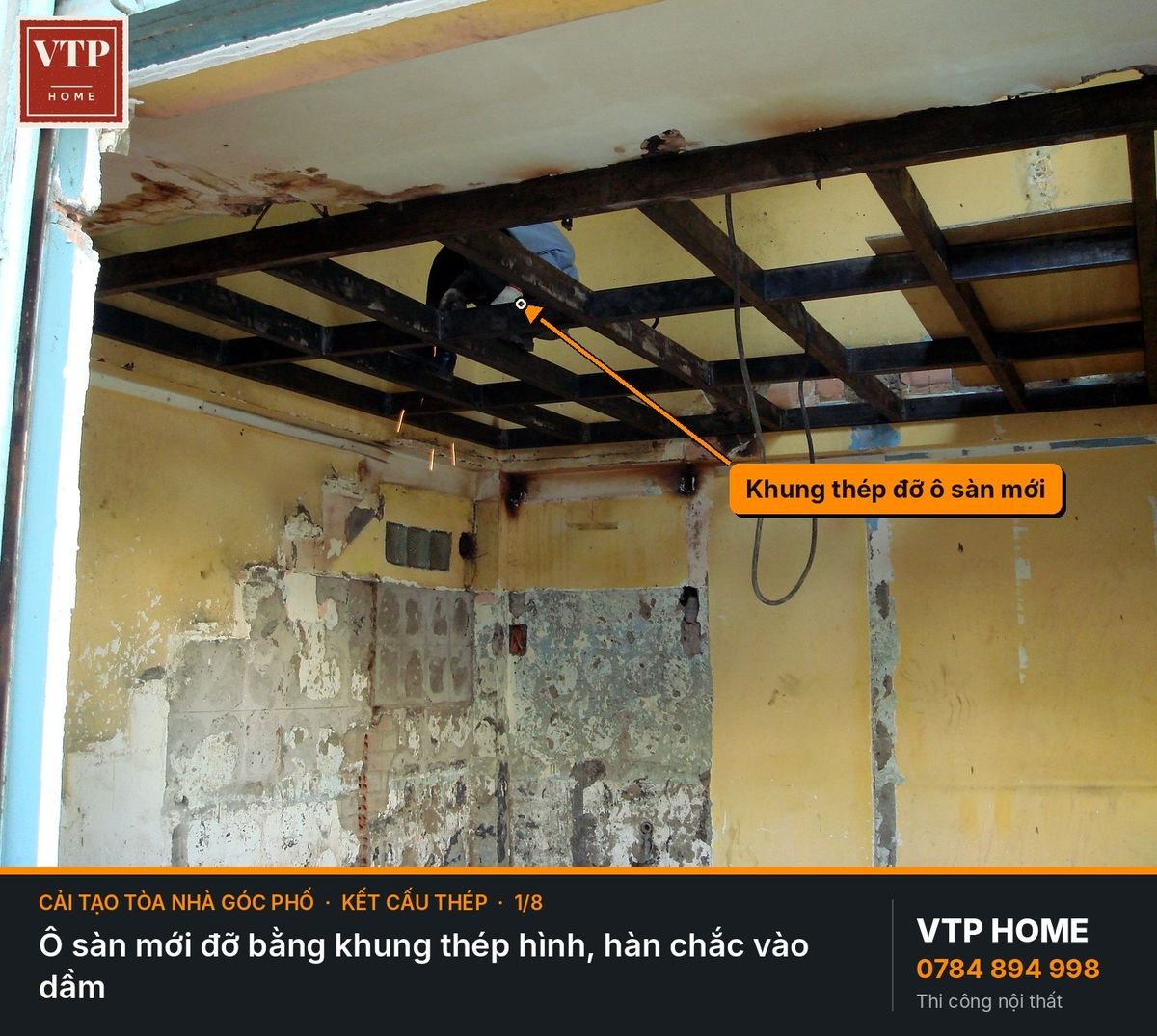Kết cấu thép: ô sàn, trần tròn, tầng lửng – hình ảnh minh họa VTP Home