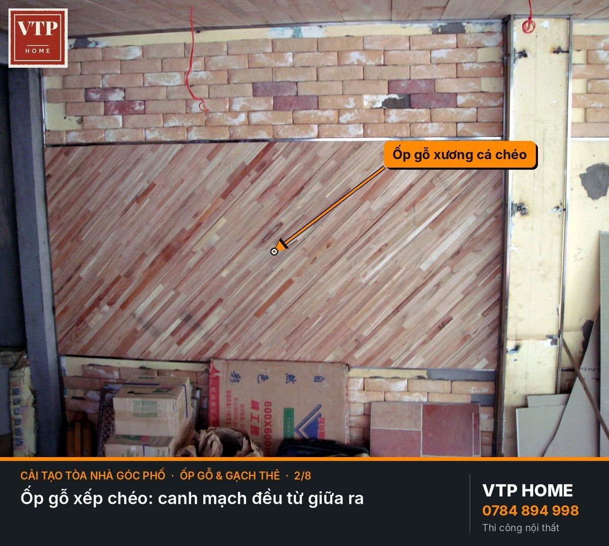 Ốp gỗ và gạch thẻ: tạo không gian ấm – hình ảnh minh họa VTP Home