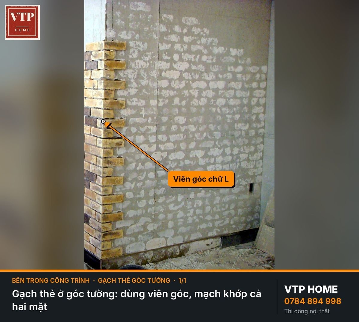Gạch thẻ: mảng trang trí và góc tường – hình ảnh minh họa VTP Home