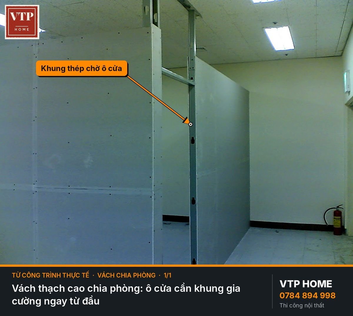 Dùng vách thạch cao chia phòng văn phòng – hình ảnh minh họa VTP Home