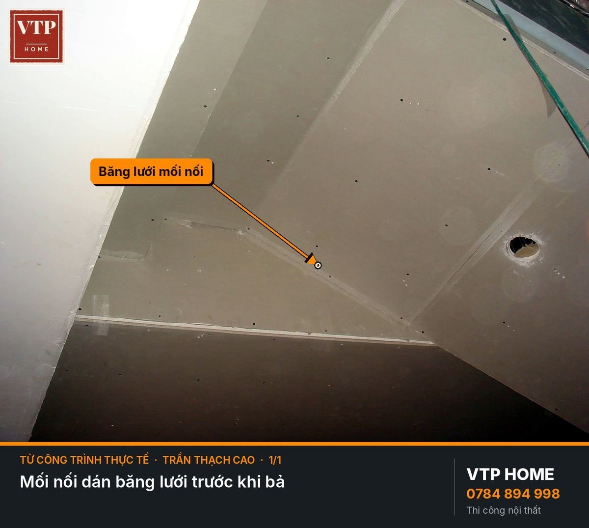 Trần nhiều mặt: xử lý mối nối – hình ảnh minh họa VTP Home
