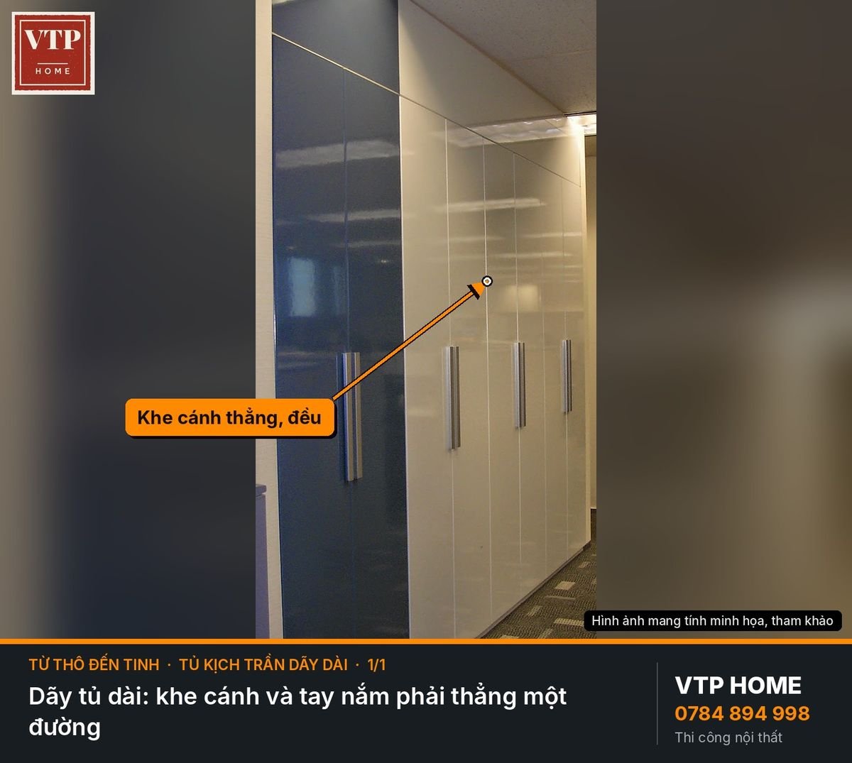Dãy tủ kịch trần: nhìn khe cánh là biết – hình ảnh minh họa VTP Home