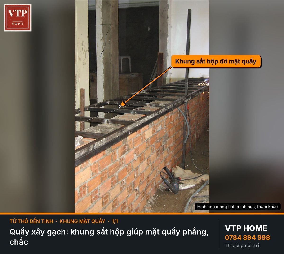 Quầy: từ khung đến bề mặt – hình ảnh minh họa VTP Home