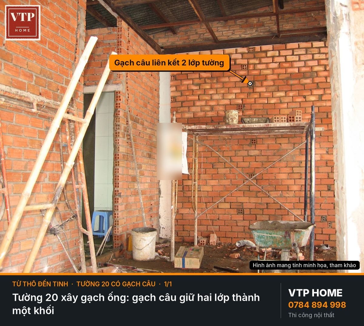 Tường 20 và gạch câu – hình ảnh minh họa VTP Home